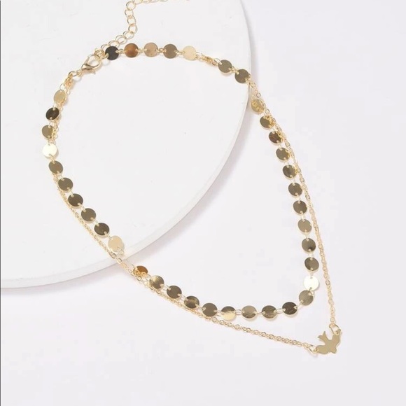 • Clementine • Bird + Sequin Layered Choker - Picture 2 of 3